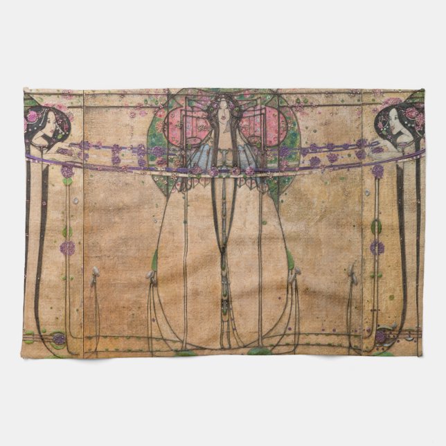 Linge De Cuisine La Reine de la Mai par Margaret Macdonald Mackinto (Horizontal)