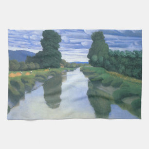 Linge De Cuisine La rivière de Berville par Felix Vallotton, Fine A