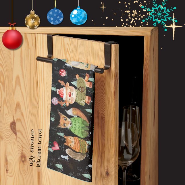Linge De Cuisine La saison pour rocher des pulls moches (The Season to Rock Ugly Sweaters Kitchen Towel)