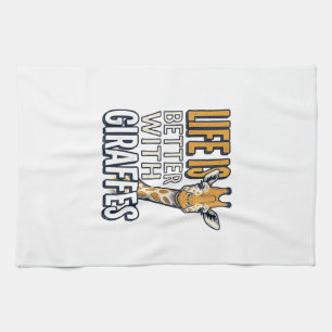 Linge De Cuisine La vie est meilleure avec des girafes modèle de t-