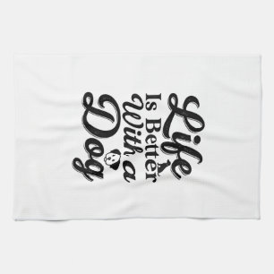 Linge De Cuisine La vie est meilleure avec un chien vintage t-shirt