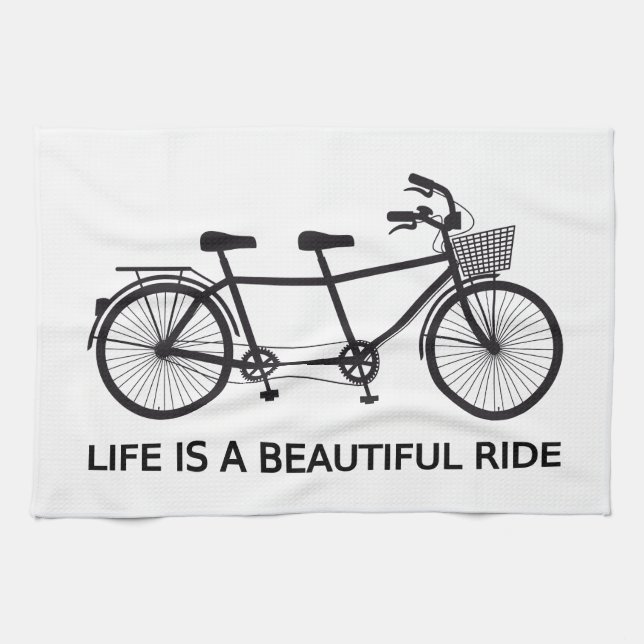Linge De Cuisine La vie est un beau tour, bicyclette tandem (Horizontal)