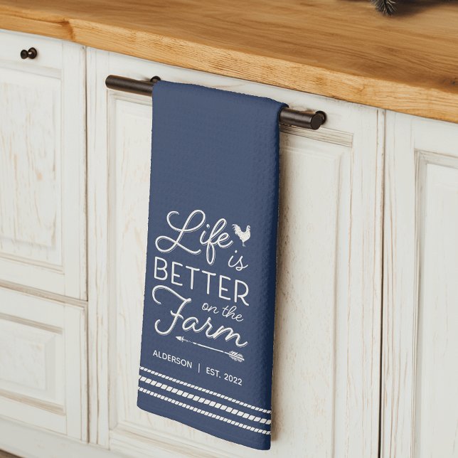 Linge De Cuisine La vie personnalisée est meilleure à la ferme (Créateur téléchargé)