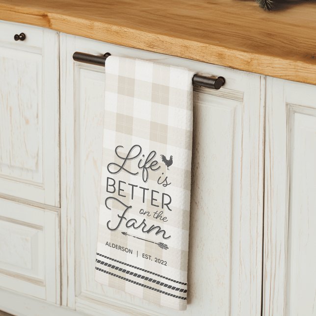 Linge De Cuisine La vie personnalisée est meilleure à la ferme Plai (Créateur téléchargé)