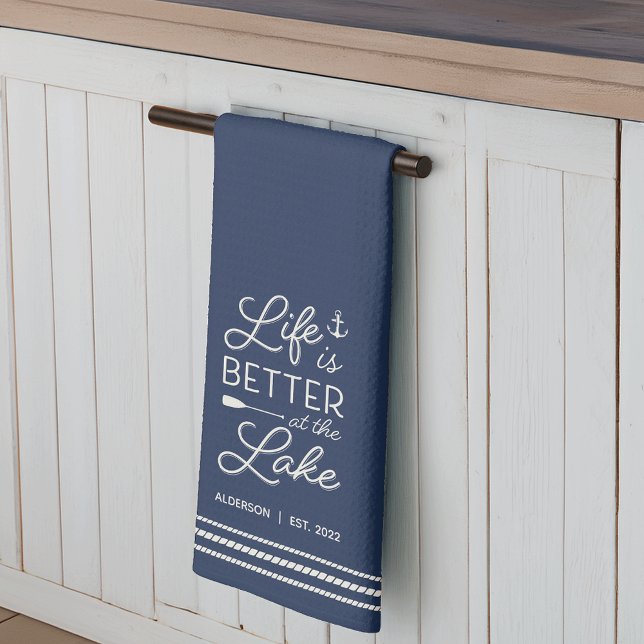 Linge De Cuisine La vie personnalisée est meilleure au lac (Créateur téléchargé)
