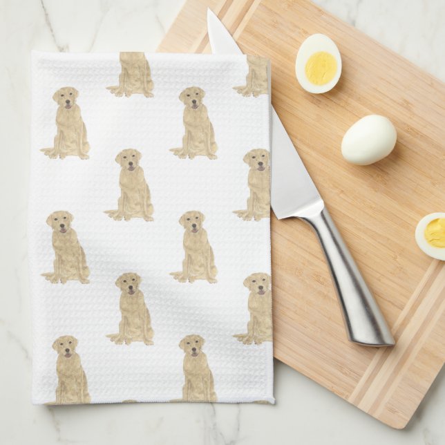Linge De Cuisine Labrador (jaune) (Quart Plié)