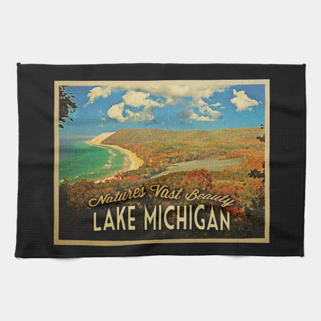 Linge De Cuisine Lac Michigan Vintage (Horizontal)