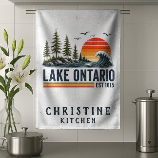 Linge De Cuisine Lac Ontario Vintage Grands Lacs Vie Lacustre
