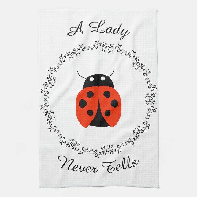 Linge De Cuisine Lady Bug - Une Dame Ne Dit Jamais Personnalisé (Vertical)