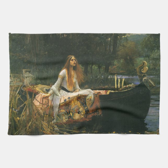 Linge De Cuisine Lady Shalott On Boat par John William Waterhouse (Horizontal)