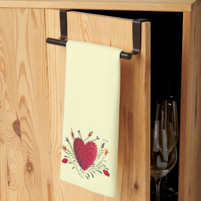 Linge De Cuisine L'Amour Dans La Cuisine En Fleur (Pliage en tiers)