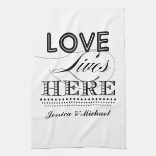 Linge De Cuisine L'amour vit ici