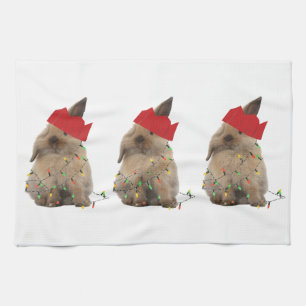 Linge De Cuisine Lapin de houblon Teatowel de Noël