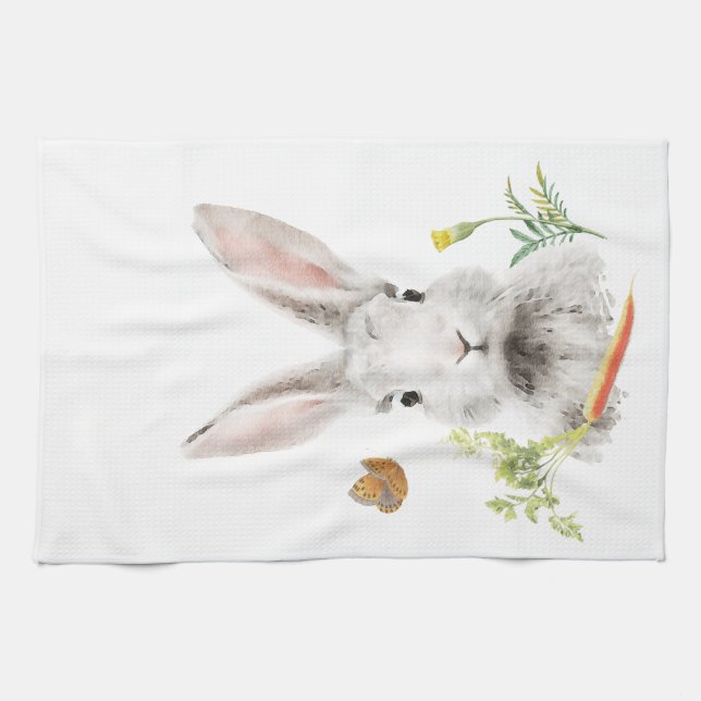 Linge De Cuisine Lapin mignon et carotte (Horizontal)