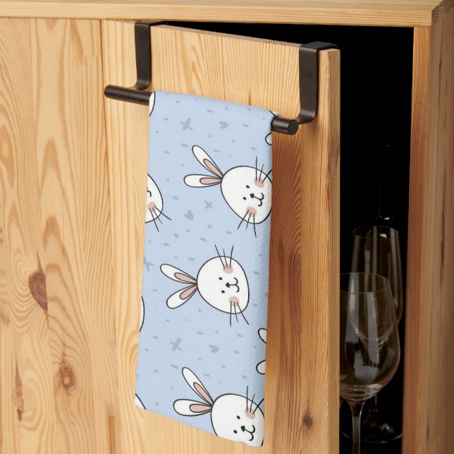 Linge De Cuisine Lapins (Pliage en tiers)