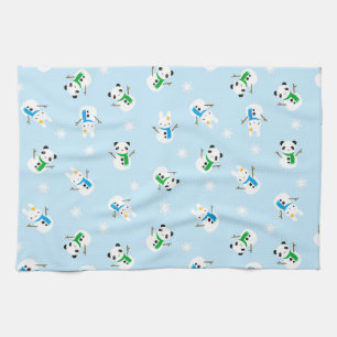 Linge De Cuisine Lapins de neige et pandas de neige