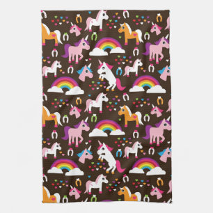 Linge De Cuisine l'arc-en-ciel de licorne badine le cheval