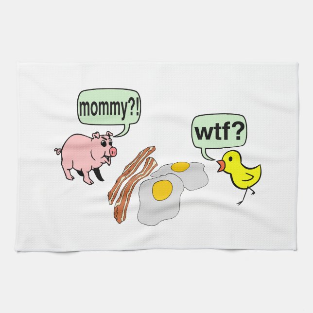 Linge De Cuisine Lard et cauchemar d'oeufs (Horizontal)