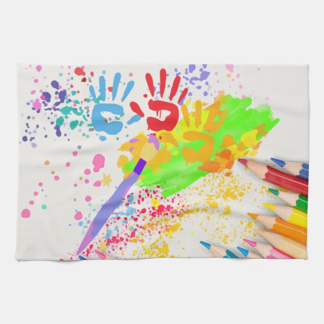 Linge De Cuisine L'art des enfants (Horizontal)