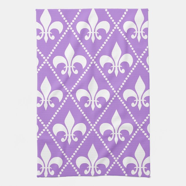 Linge De Cuisine Lavender Fleur de Lis (Vertical)