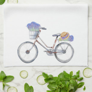 Linge De Cuisine Lavender Floral Vintage Bicycle Ferme