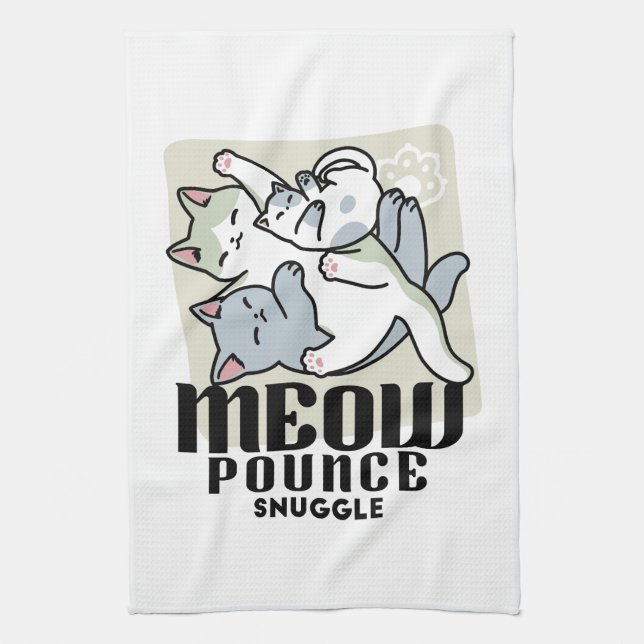 Linge De Cuisine Laze Furr Days - Cute Lazy Cats Design (Vertical)