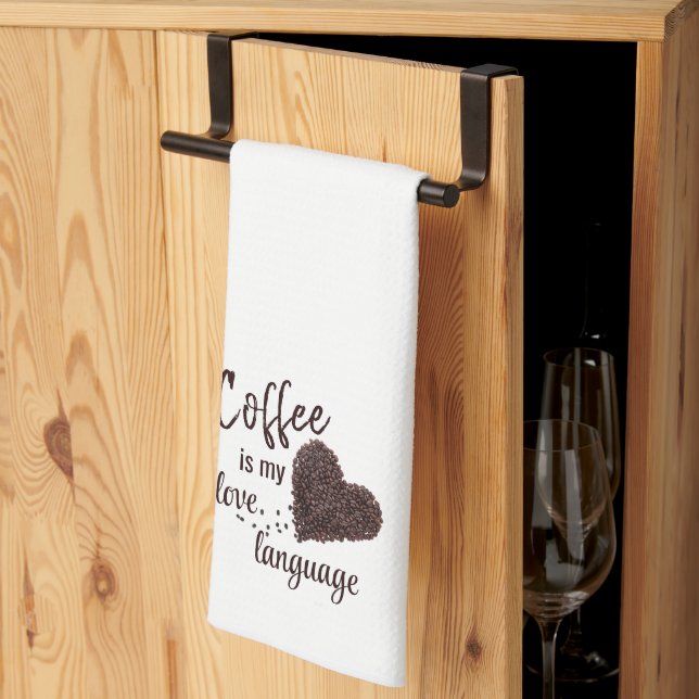 Linge De Cuisine Le café est ma langue d'amour (Pliage en tiers)
