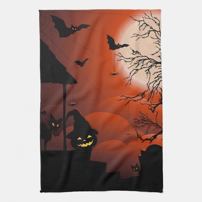 Linge De Cuisine Le cauchemar de la lune sanglante d'Halloween (Vertical)
