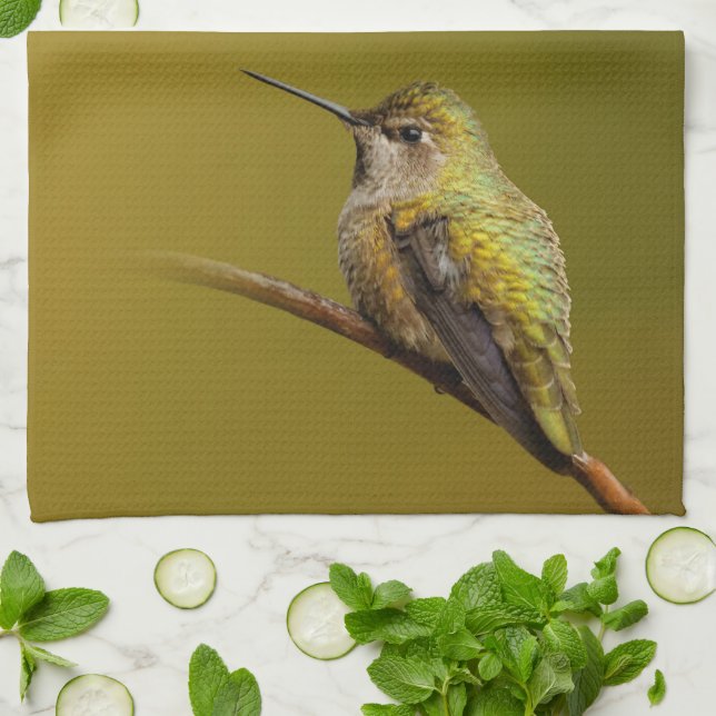 Linge De Cuisine Le colibri d'Anna sur la Trumpetvine écarlate (Plié)