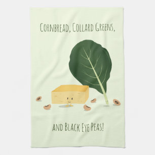 Linge De Cuisine Le collard de pain de maïs verdit des caractères
