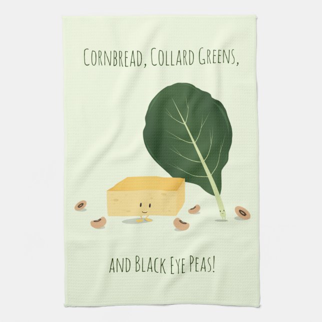Linge De Cuisine Le collard de pain de maïs verdit des caractères (Vertical)