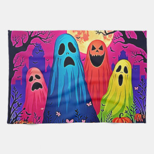 Linge De Cuisine Le design de la fête d'Halloween de Neon Ghosts
