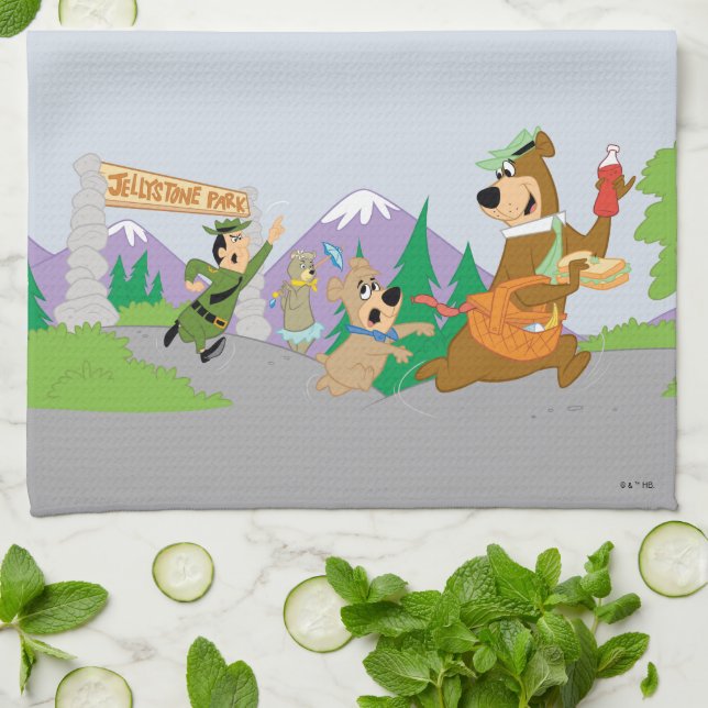 Linge De Cuisine Le grand panier de pique-nique de Yogi Bear (Plié)