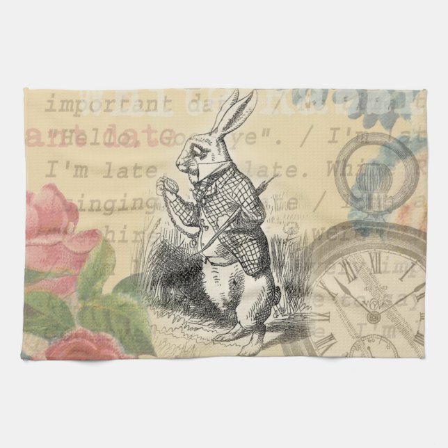 Linge De Cuisine Le lapin blanc Alice au pays des merveilles (Horizontal)