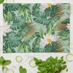 Linge De Cuisine Le Motif blanc Lotus Tropical Canopy