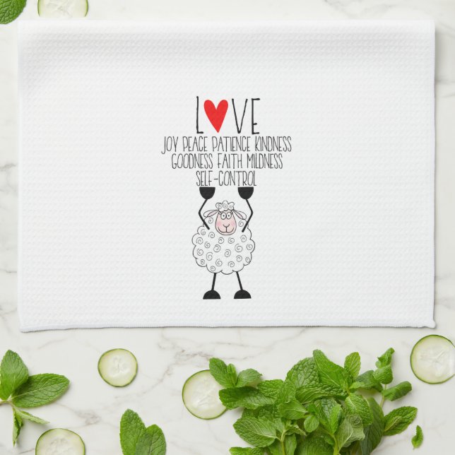 Linge De Cuisine "Le mouton de l'Eternel - Les fruits de l'Esprit"  (Plié)