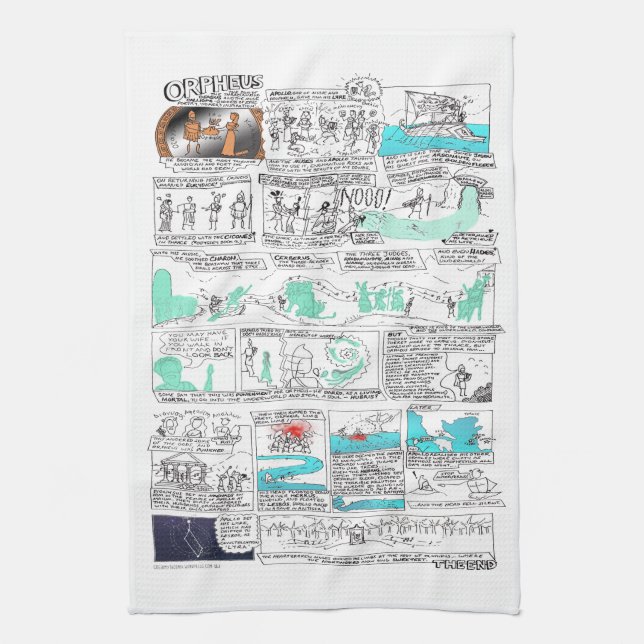 Linge De Cuisine Le mythe grec Comix Orphée Tea Towne (Vertical)