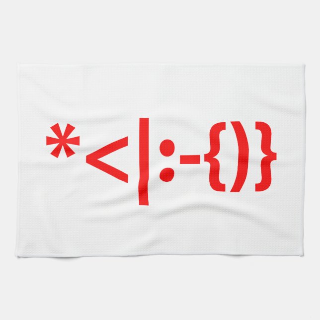 Linge De Cuisine Le Père Noël avec la barbe Émoticon de Noël (Horizontal)