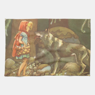 Linge De Cuisine Le Petit Chaperon Rouge, Conte de Fées Vintage