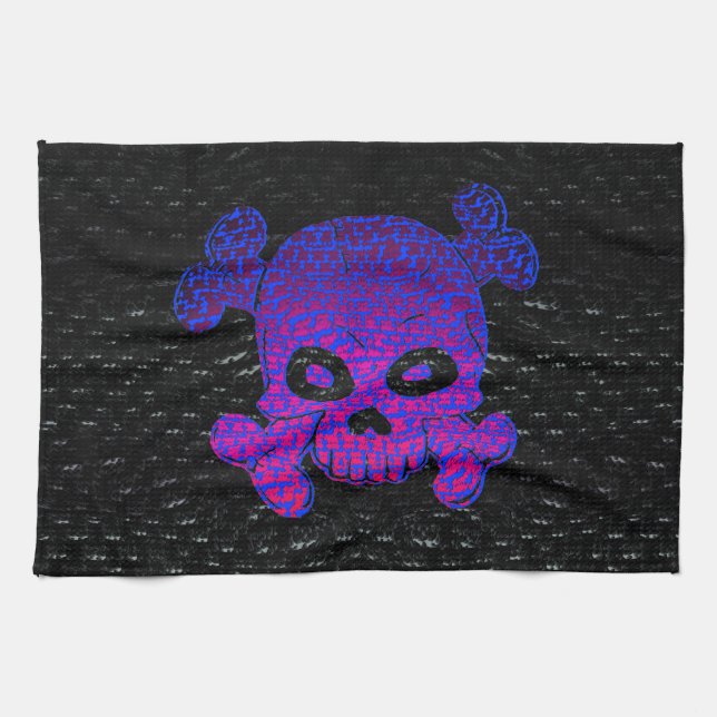 Linge De Cuisine Le pourpre fait sur commande de drapeau de pirate (Horizontal)