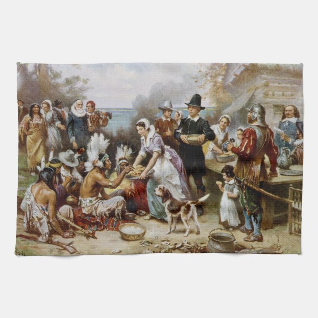 Linge De Cuisine Le premier thanksgiving (Horizontal)