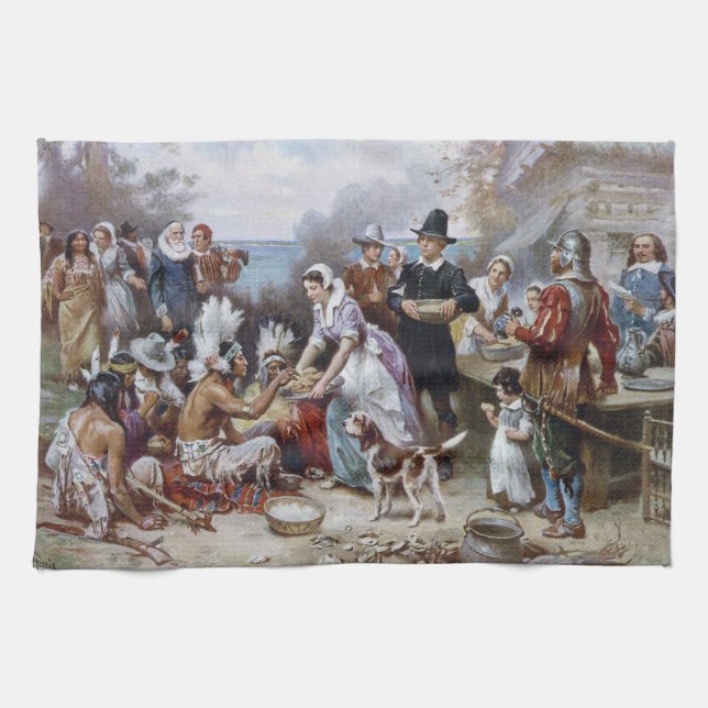 Linge De Cuisine Le premier Thanksgiving de Jean Ferris c. 1912 (Horizontal)