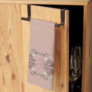 Linge De Cuisine Le romantisme de la soie avec la pêche au monogram