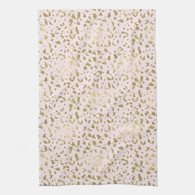 Linge De Cuisine Le rose rougissent poster de animal d'or (Vertical)