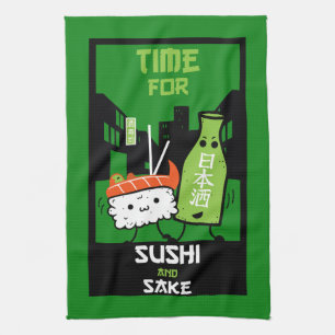 Linge De Cuisine Le Sushi Et Le Sake