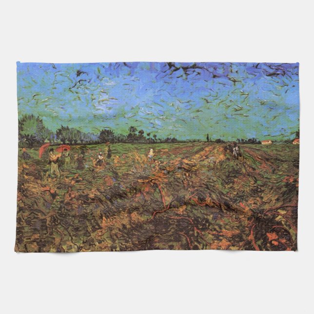 Linge De Cuisine Le vignoble vert par Vincent van Gogh (Horizontal)