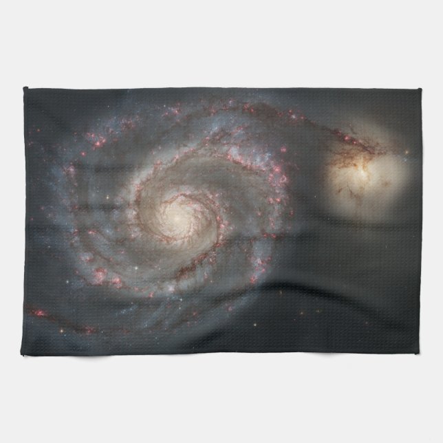 Linge De Cuisine Le Whirlpool Galaxy M51 & Companion dans l'espace (Horizontal)