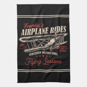 Linge De Cuisine Leçons de vol rétros d'avion personnalisées 