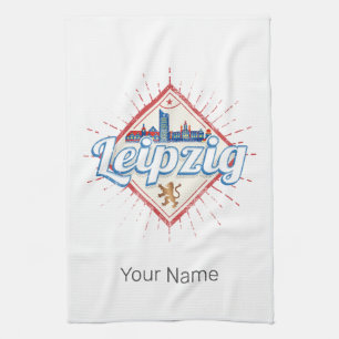 Linge De Cuisine Leipzig Allemagne Saxe Retro Skyline Vintage