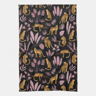 Linge De Cuisine Leopard avec Motif Feuille tropical